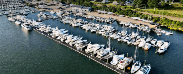 East Greenwich Location Aerial shot of the marina and office at East Greenwich RI