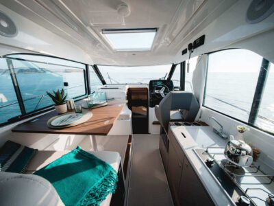 Antares 9 galley area full of windows