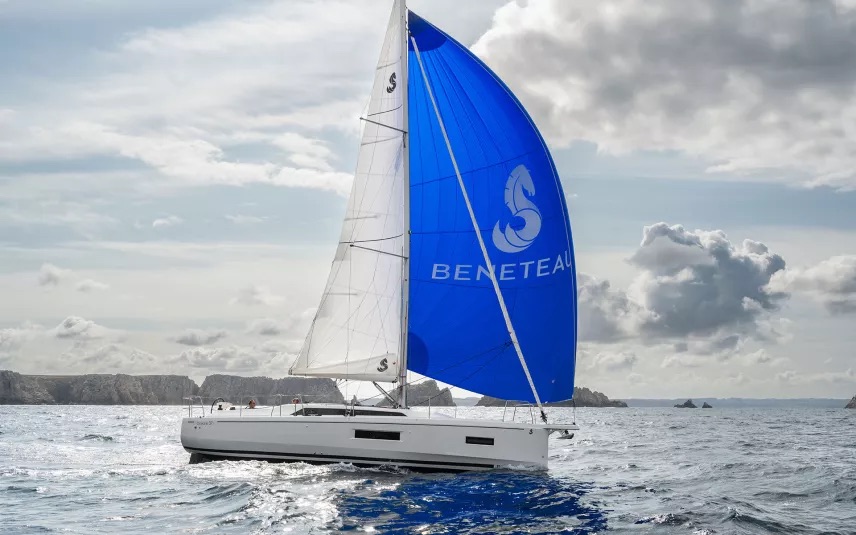 Oceanis 37.1 with blue sail
